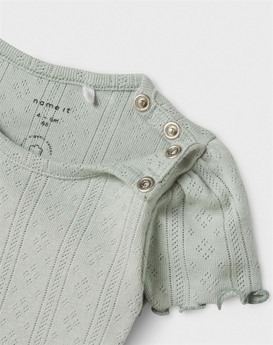 NBFJsilke SS Bodystocking - Aqua Gray